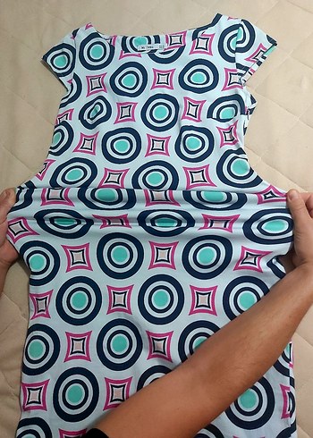 Renkli Desenli Midi Bohem Elbise - Görsel 5