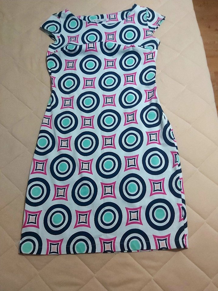 Renkli Desenli Midi Bohem Elbise - Görsel 2