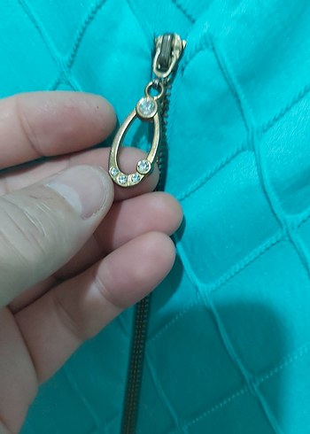 Turkuaz V Yakalı Midi Kadın Elbise - Görsel 6