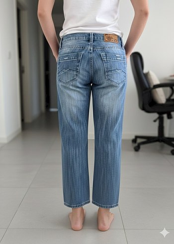 Kadın Denim Boru Paça Pantolon - Görsel 10