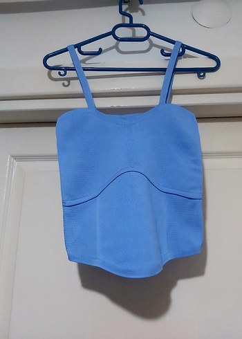 Mavi Mini Askılı Tank Top