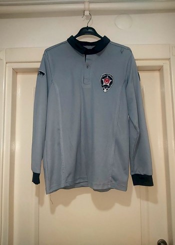 Gri Erkek Uzun Kollu Polo Yaka Sweatshirt