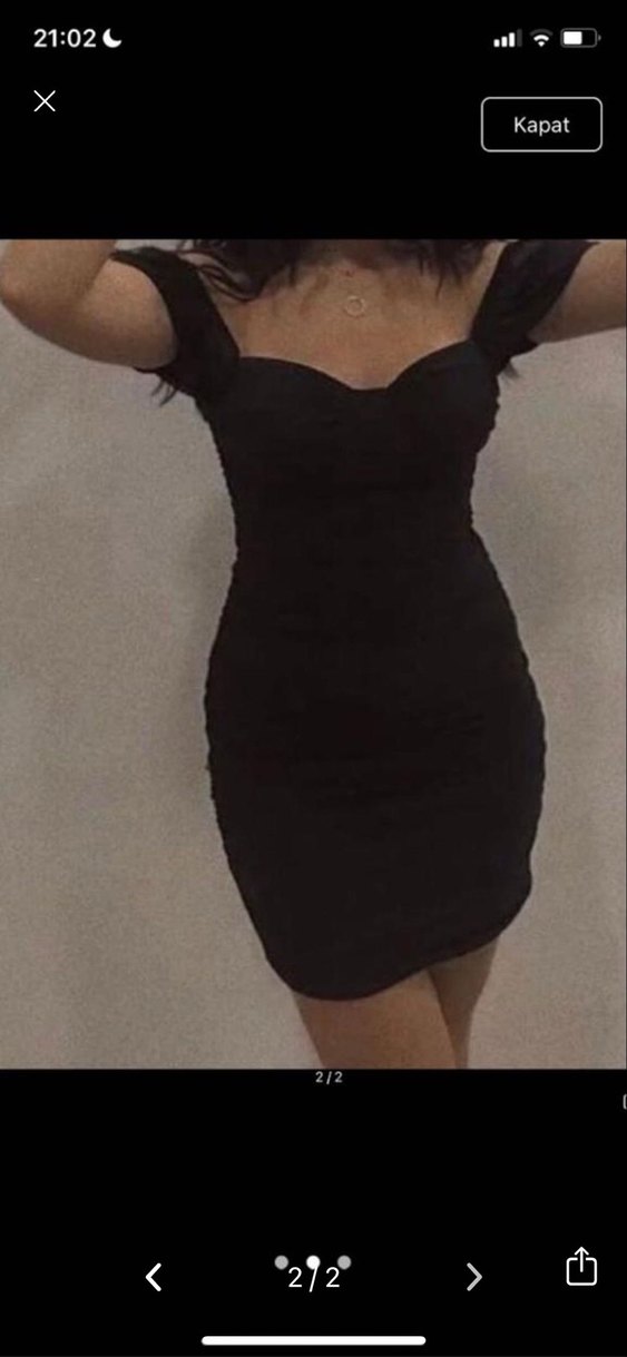 Siyah Straplez Mini Gotik Elbise - Görsel 2