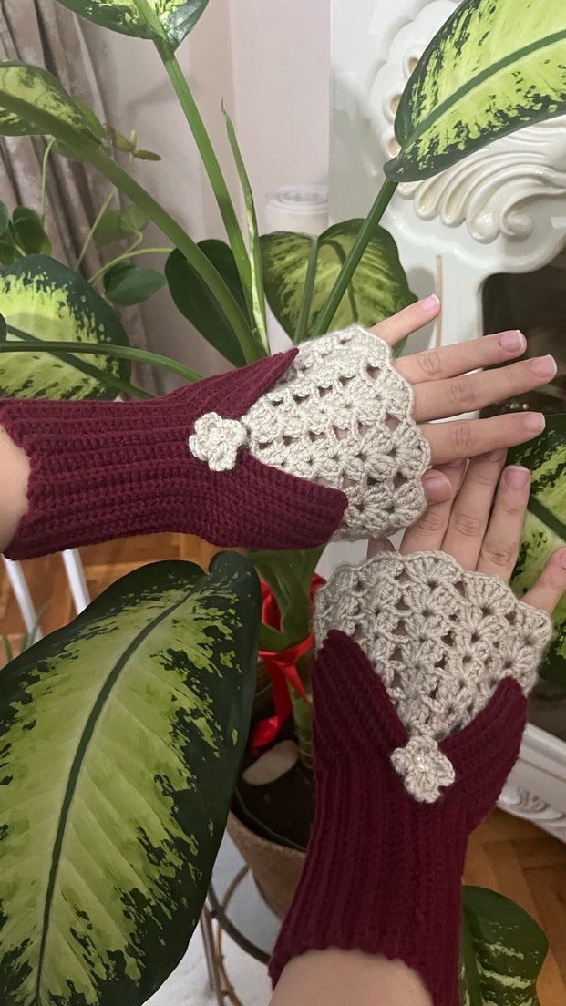 Örgü Kadın Eldiven - Görsel 3