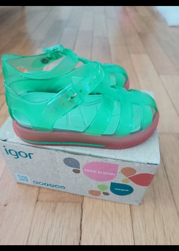 Kız Çocuk Yeşil Cırt Cırtlı Sandalet - Görsel 4