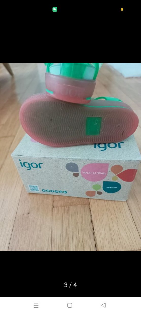 Kız Çocuk Yeşil Cırt Cırtlı Sandalet - Görsel 3