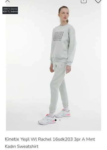 Gri Kadın Sweatshirt Uzun Kollu Rahat Kesim - Görsel 4