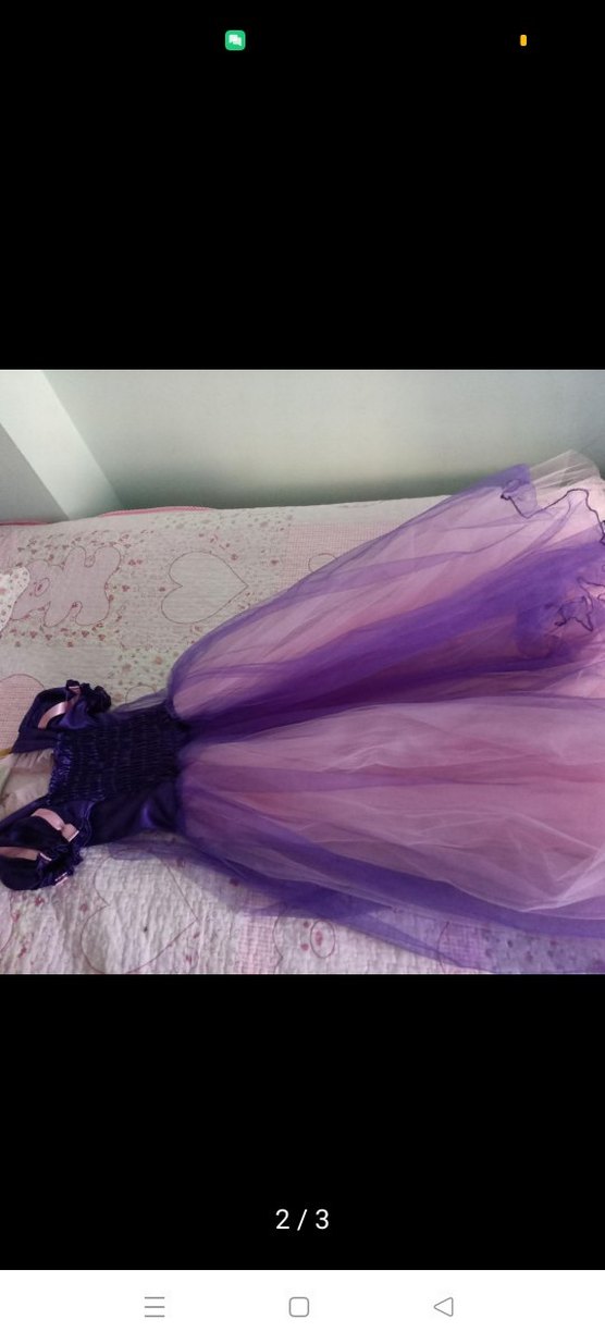 Mor Drapeli Straplez Çocuk Kostümü - Görsel 2