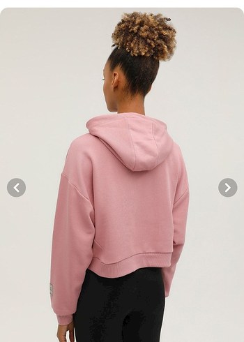 Pembe Yüksek Yakalı Kadın Sweatshirt - Görsel 4