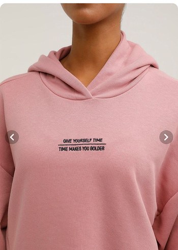 Pembe Yüksek Yakalı Kadın Sweatshirt - Görsel 2
