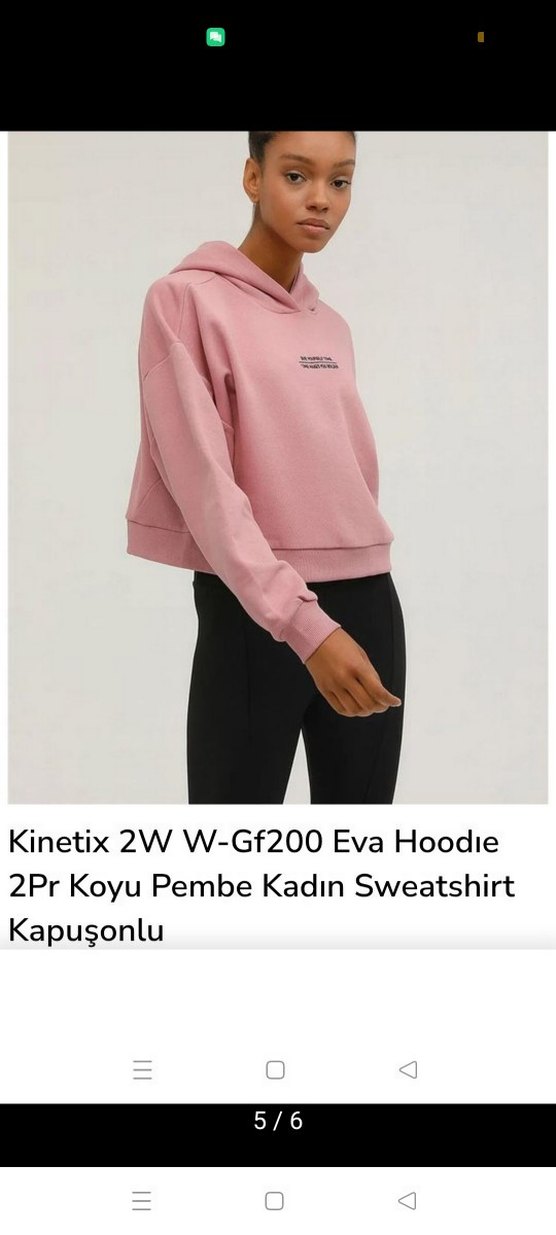 Pembe Yüksek Yakalı Kadın Sweatshirt - Görsel 5