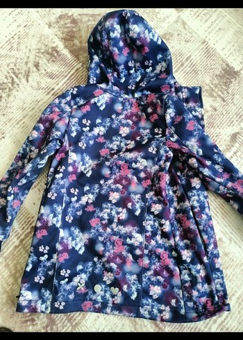 kıç çocuk Mor Uzun Kapüşonlu Fermuarlı Ceket - Görsel 4