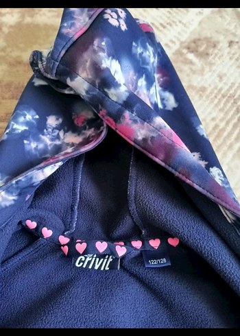 kıç çocuk Mor Uzun Kapüşonlu Fermuarlı Ceket - Görsel 3