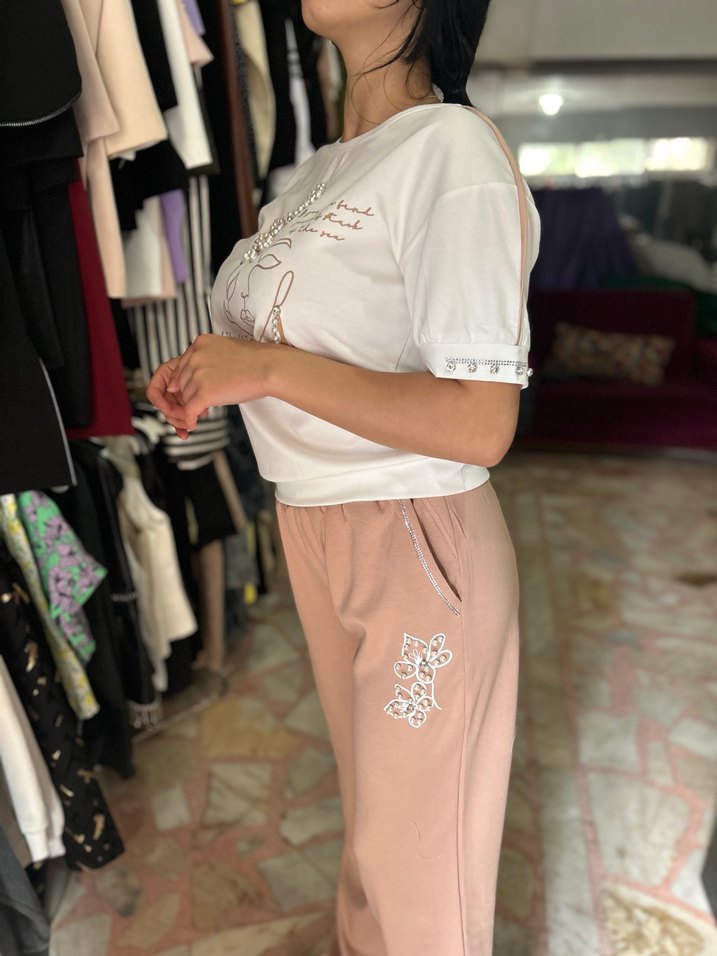 Taşlı kadın eşofman takımı - Görsel 2