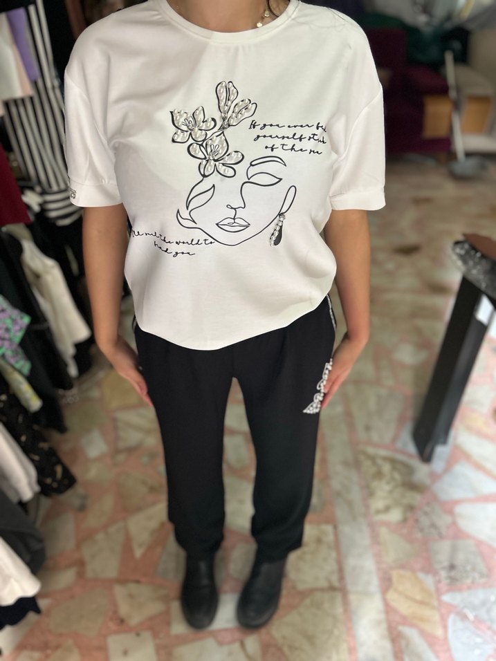 Taşlı eşofman takımı kadın - Görsel 2