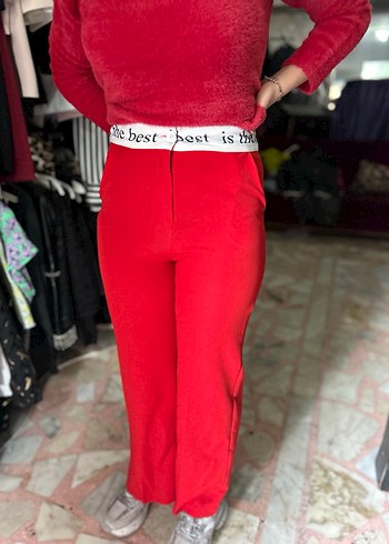 Kırmızı kadın pantolon - Görsel 2