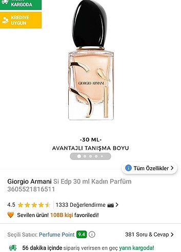Giorgio Armani si parfüm 30 ml 
