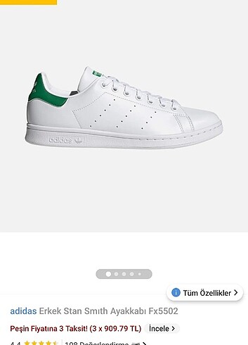 38 Beden beyaz Renk Adidas Stan smith ayakkabı