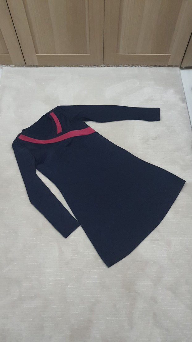 Koyu Lacivert Tesettür Mayo Takımı, Uzun Kollu, Basic,Haşema - Görsel 2