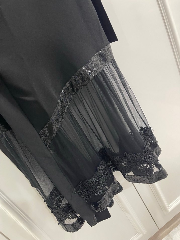 Siyah Uzun Kadın Gotik Hırka - Görsel 3