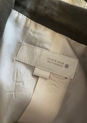 m Beden Kadın Keten Blazer Ceket haki