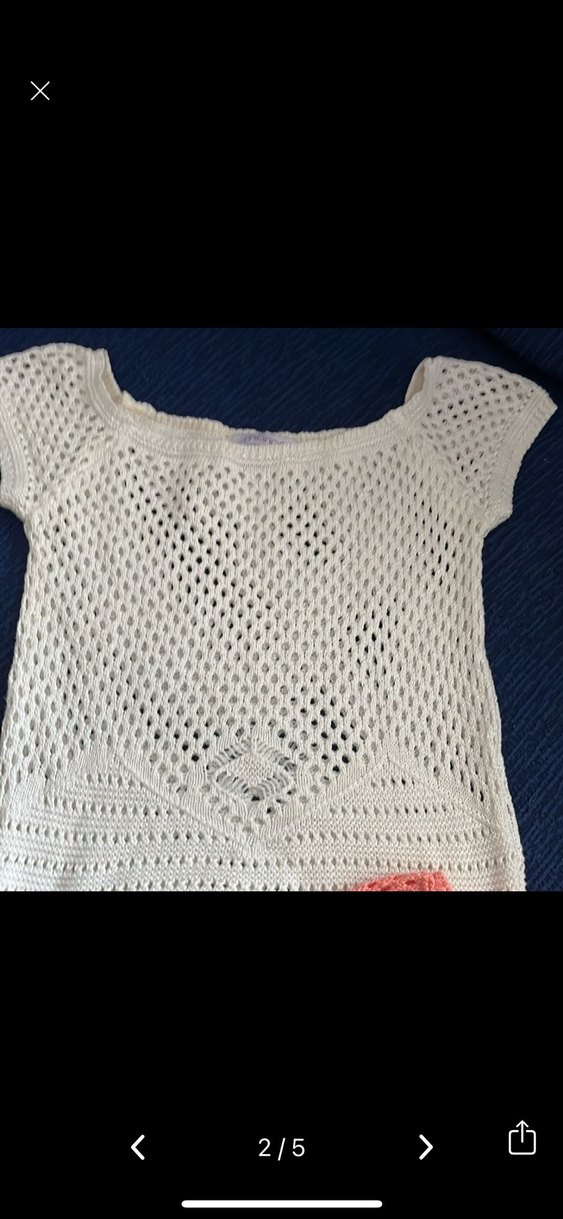 Kızlar için Bohem Örgü Kısa Kollu Kazak - Görsel 2