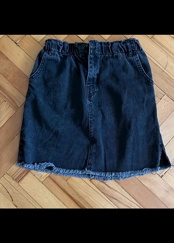 Siyah Kot Kemerli Mini Etek - Görsel 3