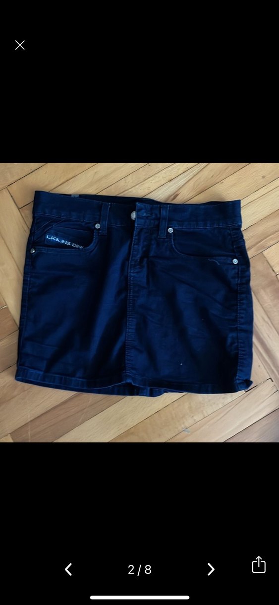 Siyah Kot Kemerli Mini Etek - Görsel 5