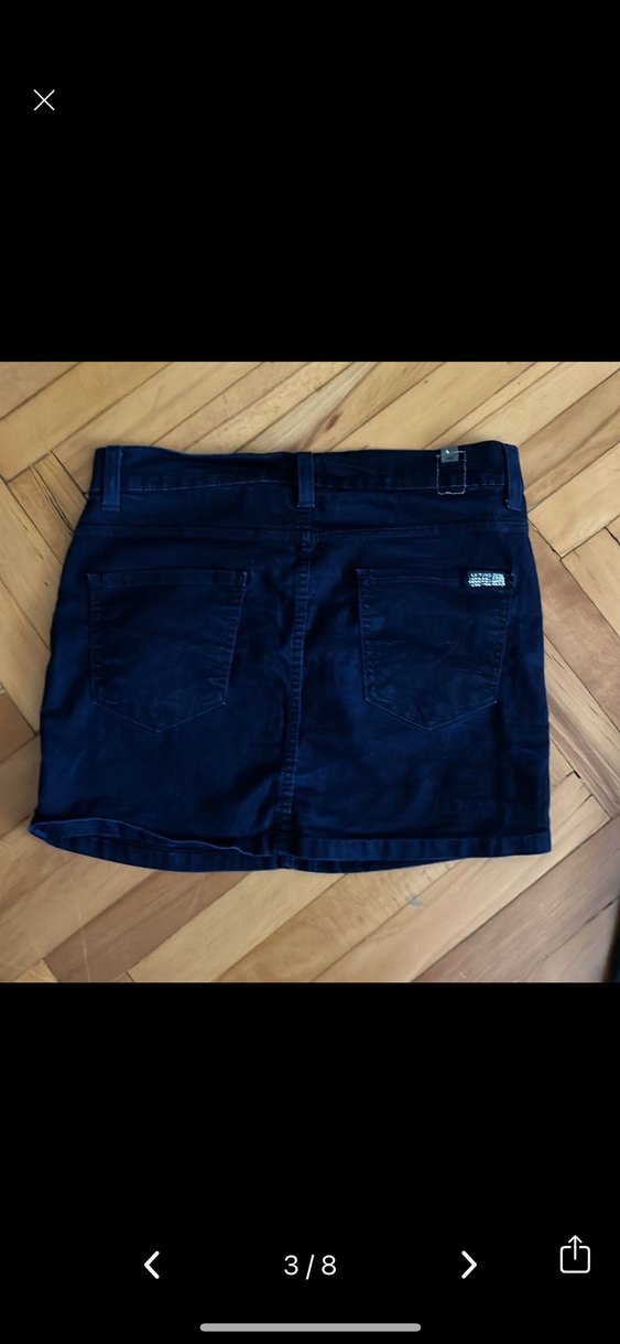 Siyah Kot Kemerli Mini Etek - Görsel 4