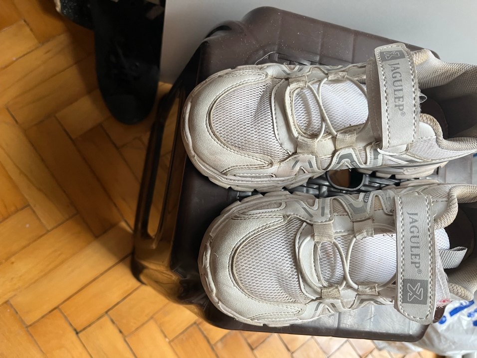 Beyaz Gri Bağcıklı kız çocukSpor Ayakkabı - Görsel 3