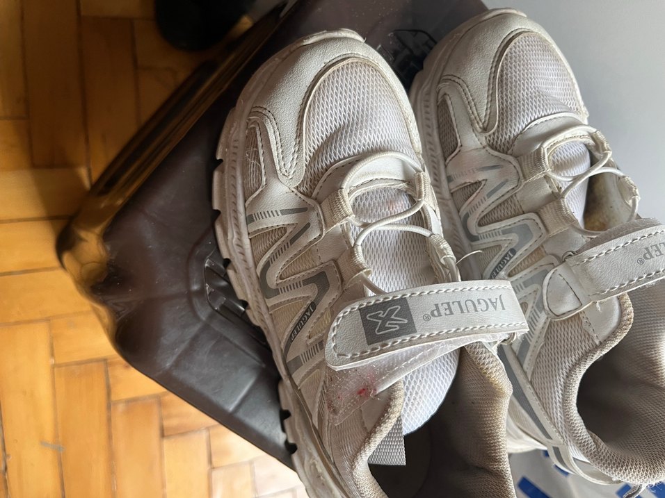 Beyaz Gri Bağcıklı kız çocukSpor Ayakkabı - Görsel 2