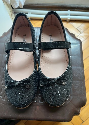 Kız Çocuk Siyah Kemerli Yılan Desenli Babet - Görsel 4