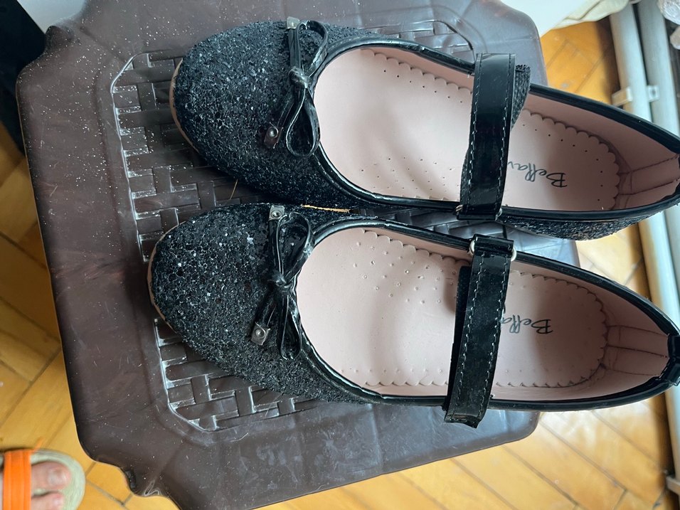 Kız Çocuk Siyah Kemerli Yılan Desenli Babet - Görsel 5