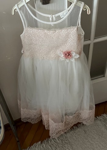 Kız Çocuk Beyaz Dantel Bohem Elbise - Görsel 7