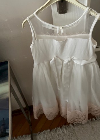 Kız Çocuk Beyaz Dantel Bohem Elbise - Görsel 4