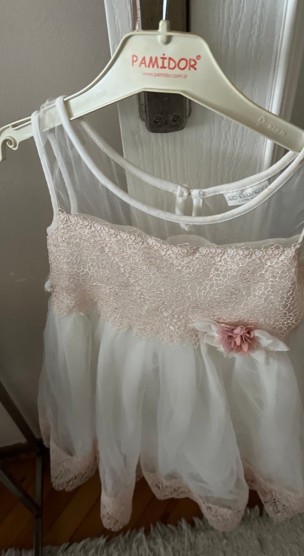 Kız Çocuk Beyaz Dantel Bohem Elbise - Görsel 2