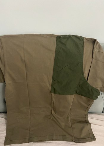 m Beden haki Renk Erkek Haki Oversize Tişört