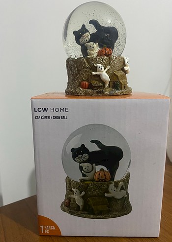 Kara Kedi ve Kabak Temalı Kar Küresi - Görsel 2