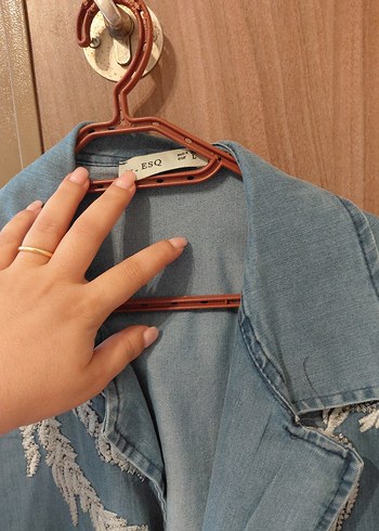 xl Beden gri Renk Nakışlı Bohem Mavi Kot Kadın Denim Ceket