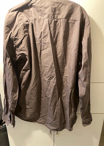 Kahverengi Keten Uzun Kollu Gömlek - Görsel 2