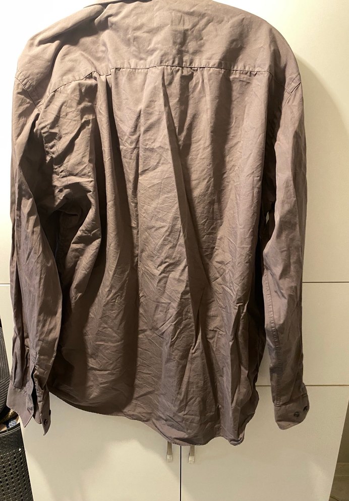 Kahverengi Keten Uzun Kollu Gömlek - Görsel 2