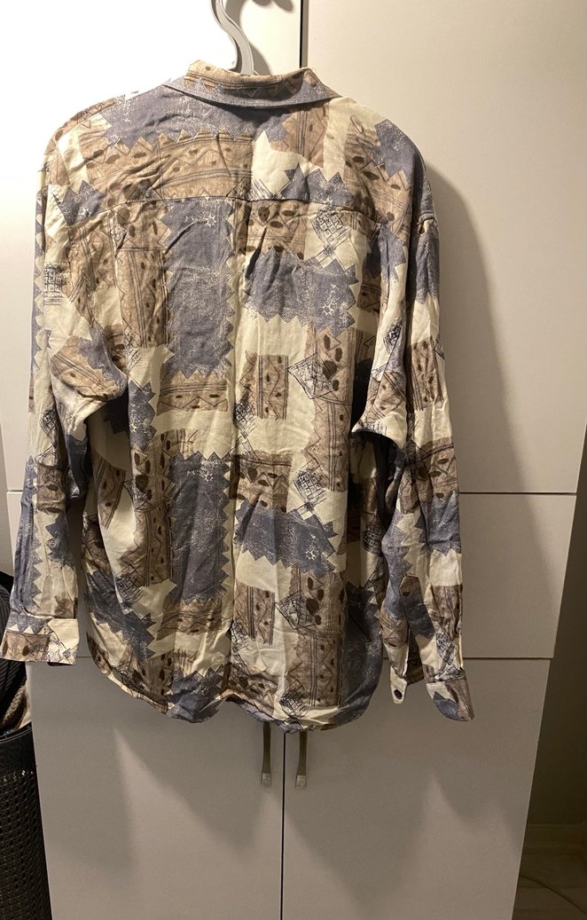 Unisex Gömlek Uzun Kollu Bol Kesim Pamuk - Görsel 2