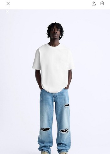 Zara HeavyWeight Beyaz Tshirt - Görsel 2