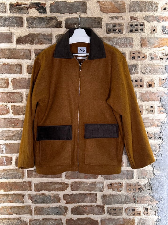 Zara Taba Rengi Kaşe Ceket - Görsel 2