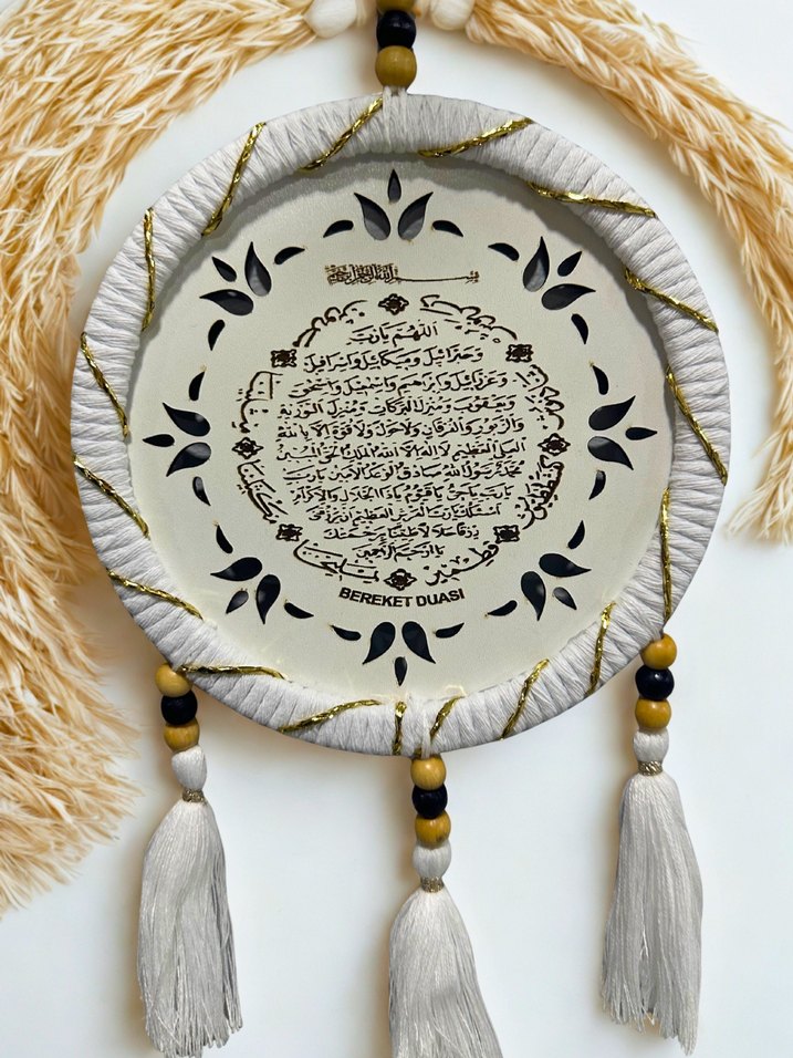 Ahşap Kasnak Nazar ve Bereket Duası 2'li Set - Görsel 4