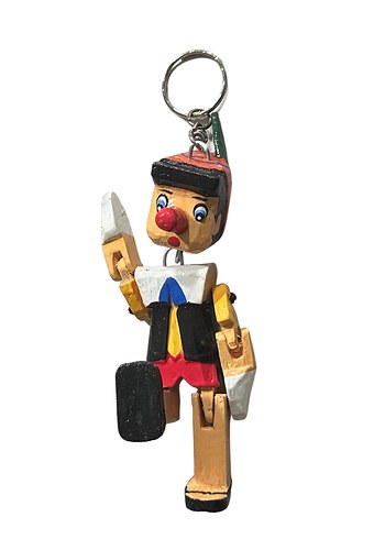 Renkli Ahşap Pinokyo Anahtarlık Figürü - Görsel 4