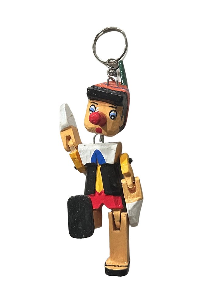 Renkli Ahşap Pinokyo Anahtarlık Figürü - Görsel 4