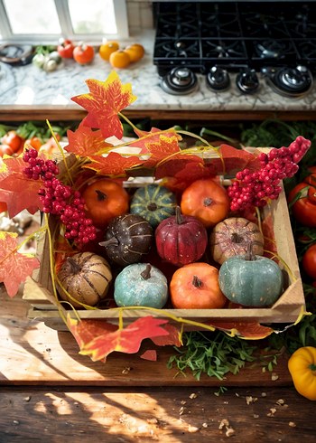 Renkli Sonbahar Dekoratif Balkabağı Seti - Görsel 3