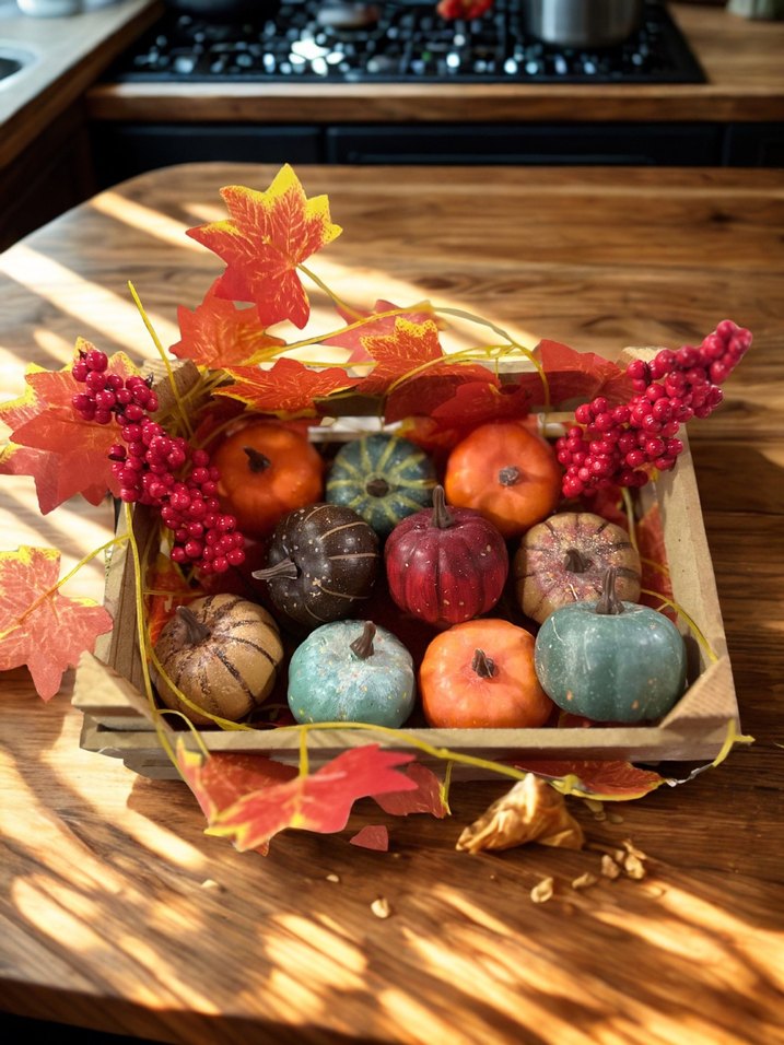 Renkli Sonbahar Dekoratif Balkabağı Seti - Görsel 2