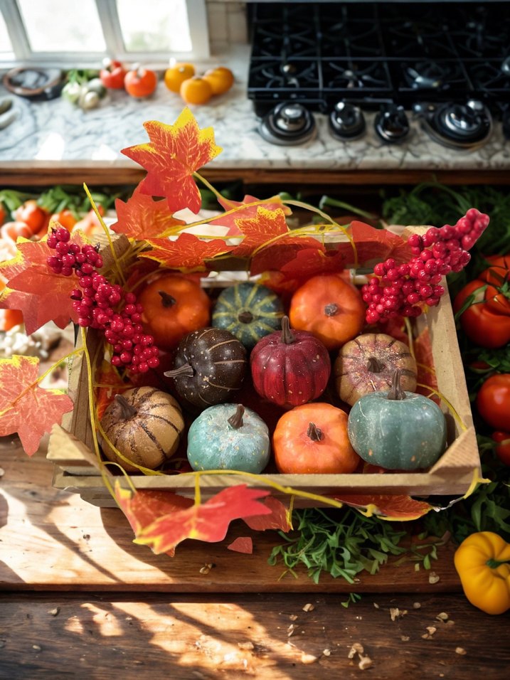 Renkli Sonbahar Dekoratif Balkabağı Seti - Görsel 3